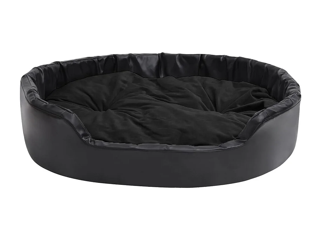 Hondenbed Zwart 99x89x21 cm Pluche en Kunstleer