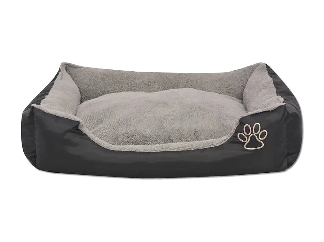 Cuccia per cani con cuscino imbottito taglia M nero