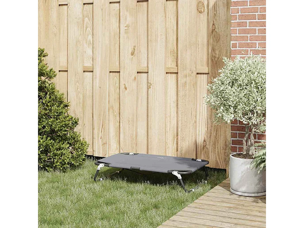 Lit pour Chien Gris clair s Tissu Oxford et Acier