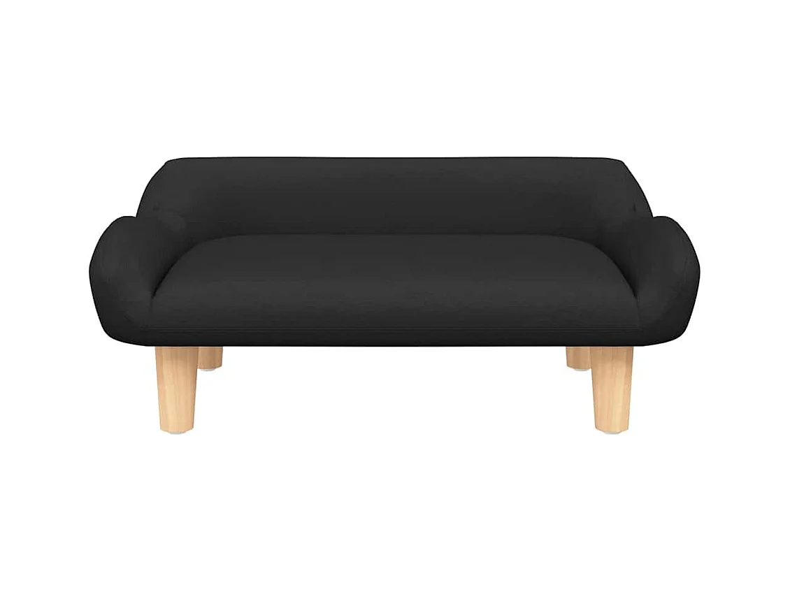 Lit pour chien noir 70x40x24 cm tissu