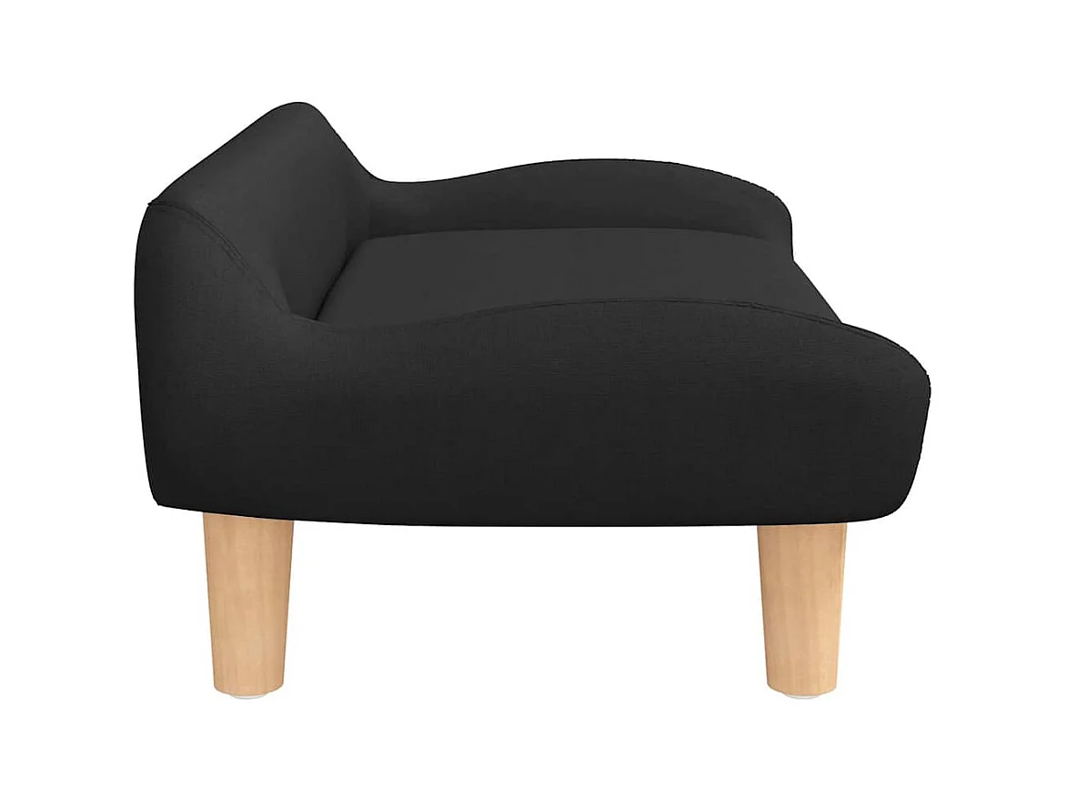 Lit pour chien noir 70x40x24 cm tissu