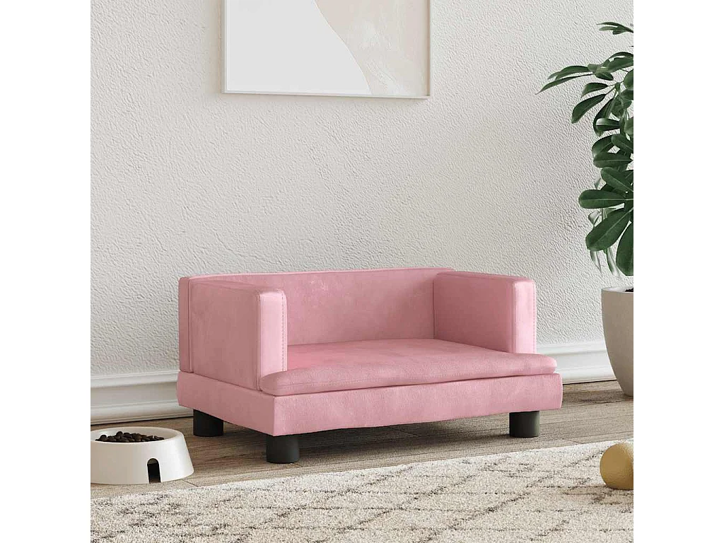 Roze hondenmand 60x40x30 cm fluweel