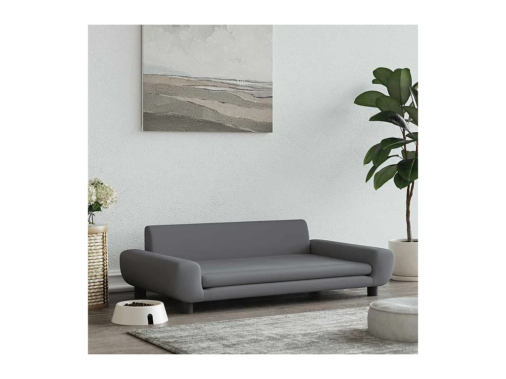 Donkergrijs hondenbed 100x54x33 cm fluweel