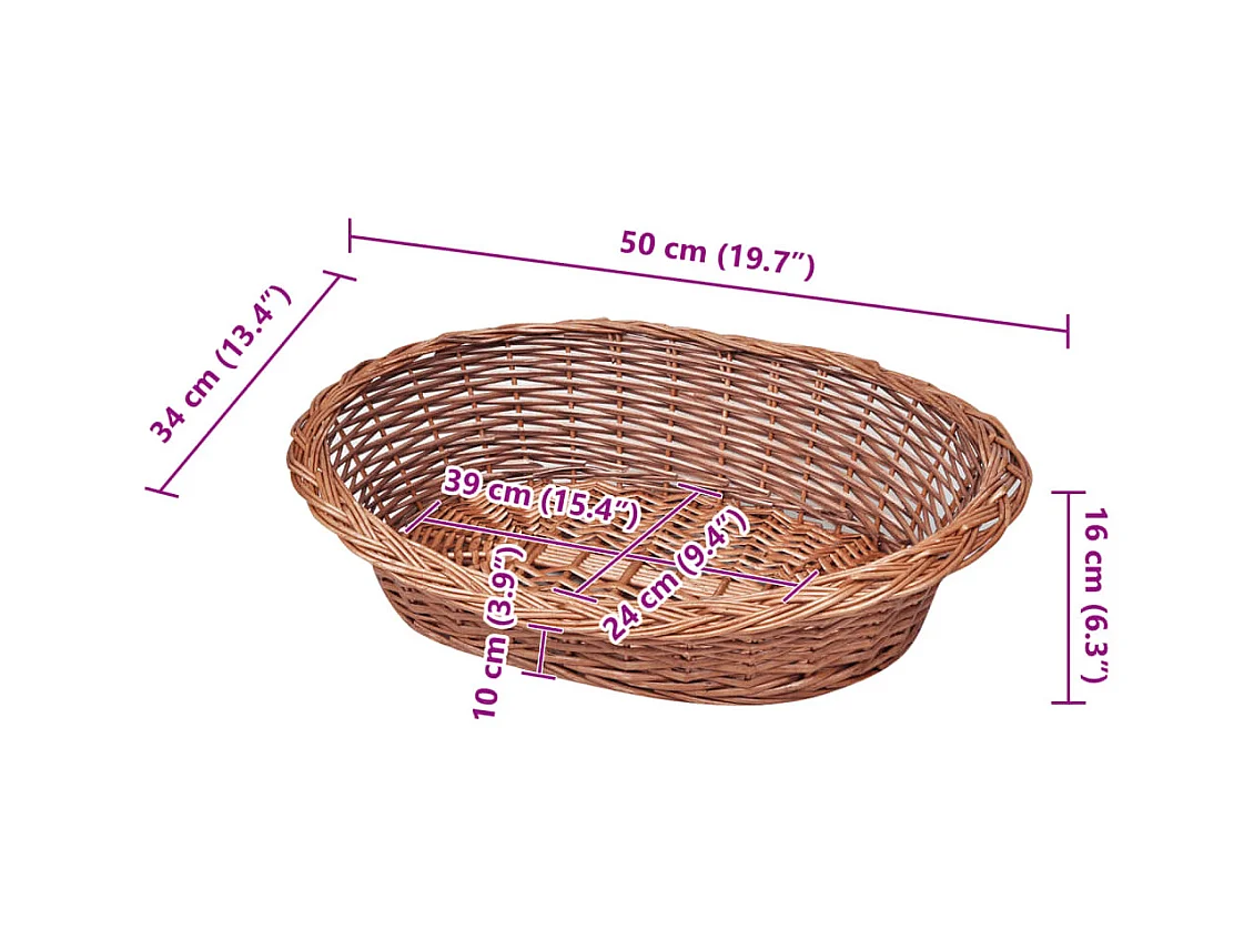 Cama/cesta natural para mascotas de 50 cm
