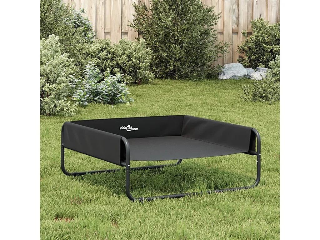 Lit surélevé pour chien anthracite tissu Oxford et acier