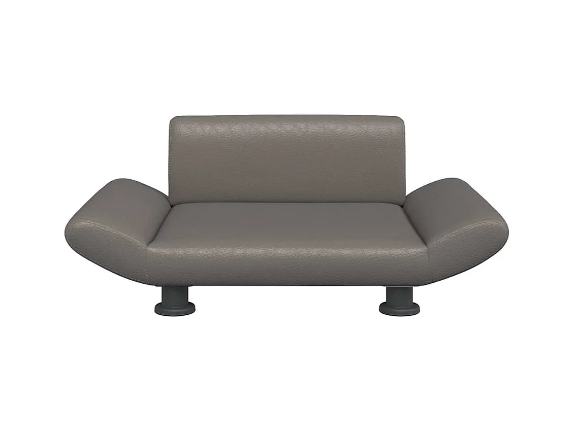 Cama para perro gris 70x45x28 cm piel sintética