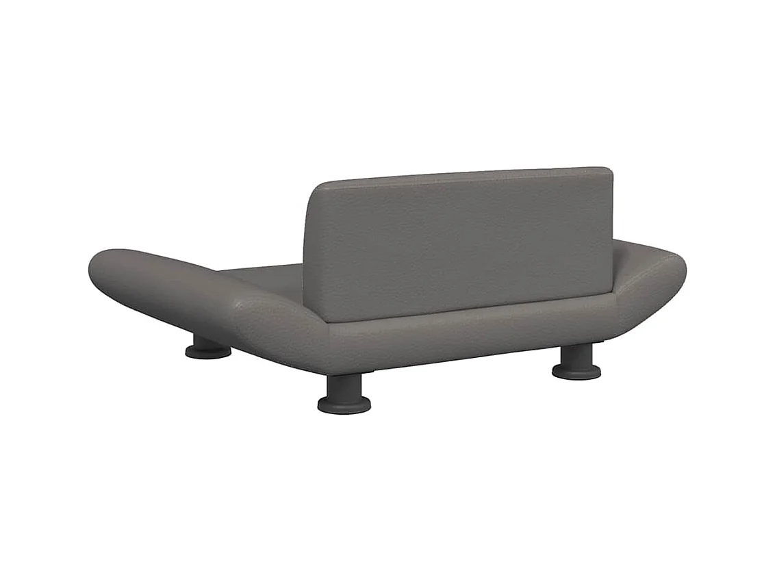 Cama para perro gris 70x45x28 cm piel sintética