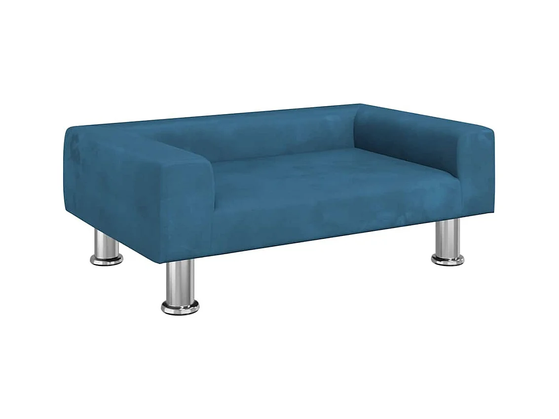 Cama para perro azul 70x45x26,5 cm terciopelo