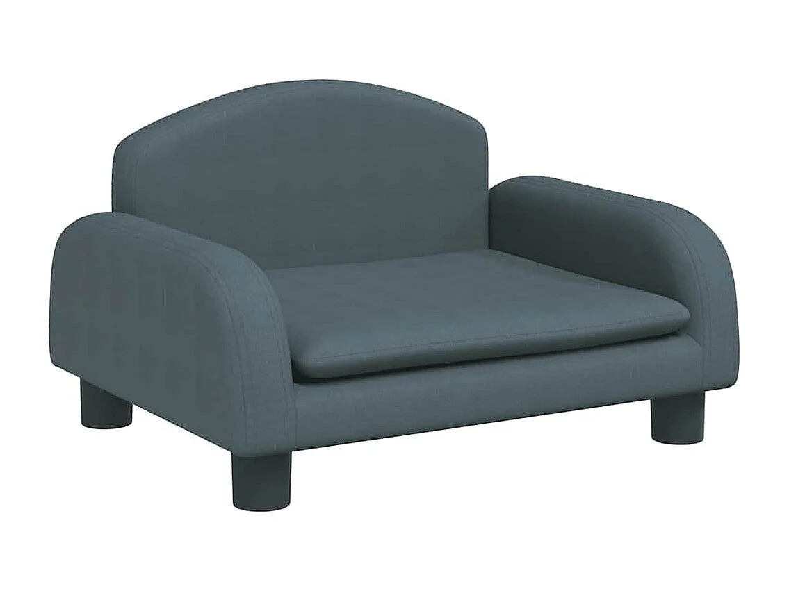 Lit pour chien gris foncé 50x40x30 cm tissu