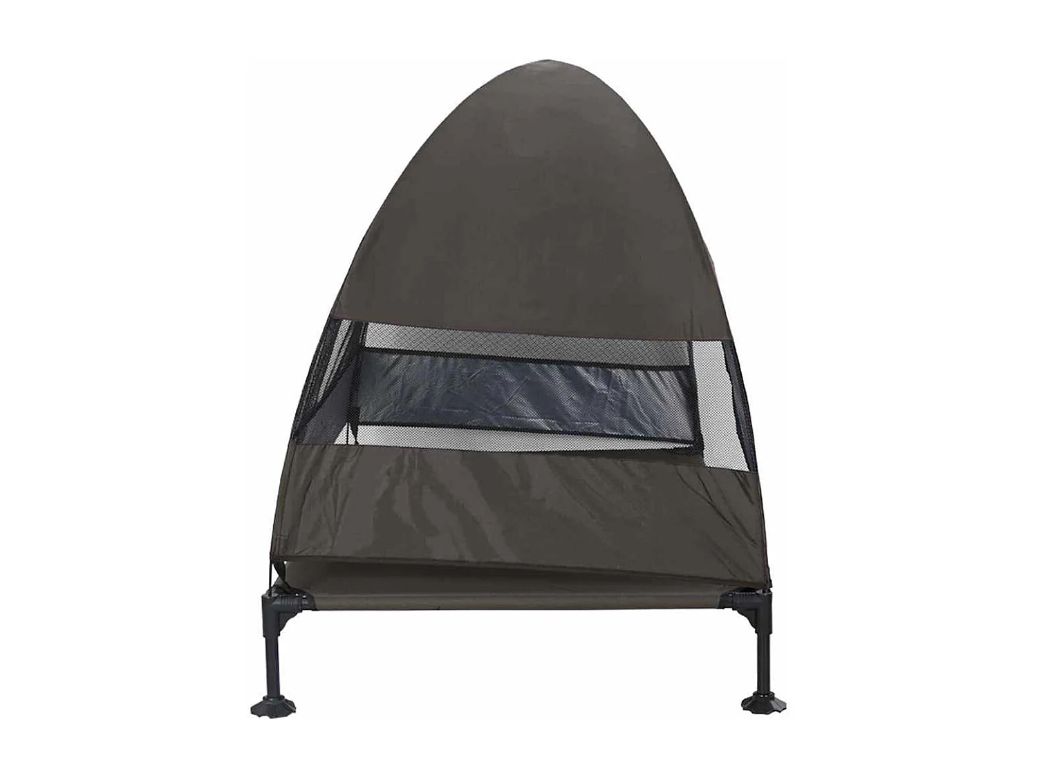 Verhoogd hondenbed bruin 127 x 81 x 108 cm stof en staal