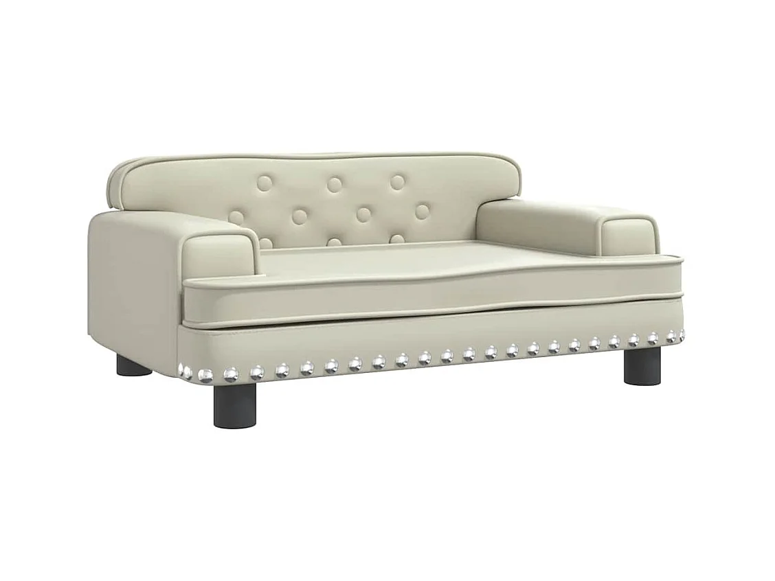 Cama para perro color crema 70x45x30 cm piel sintética