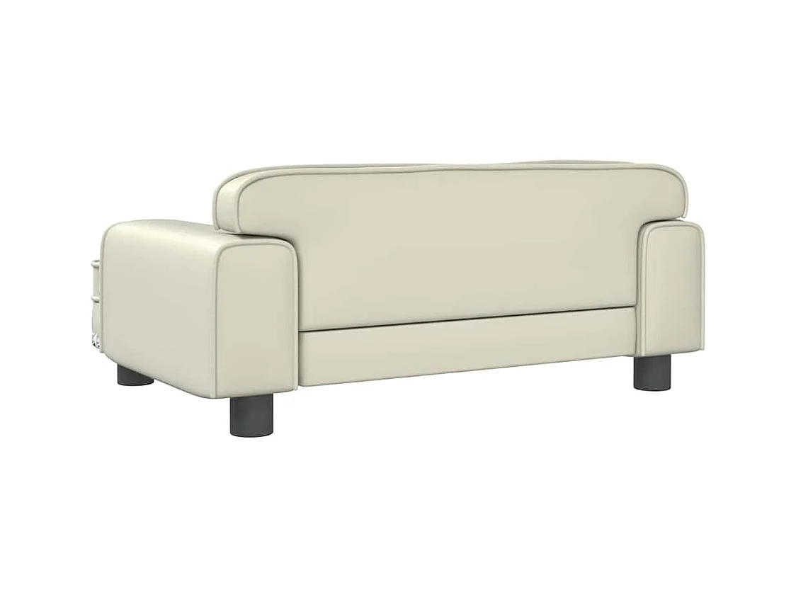 Cama para perro color crema 70x45x30 cm piel sintética