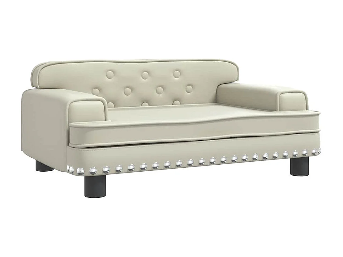 Cama para perro color crema 70x45x30 cm piel sintética