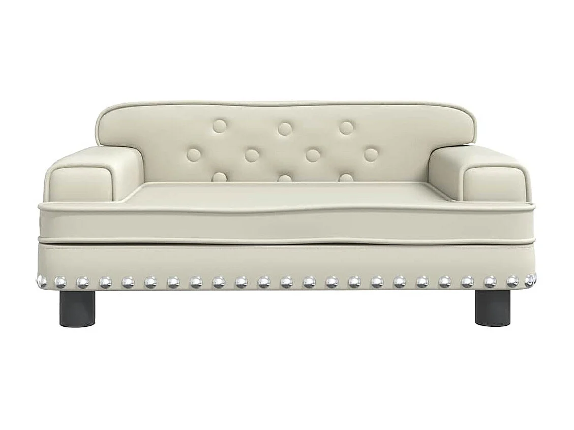 Cama para perro color crema 70x45x30 cm piel sintética