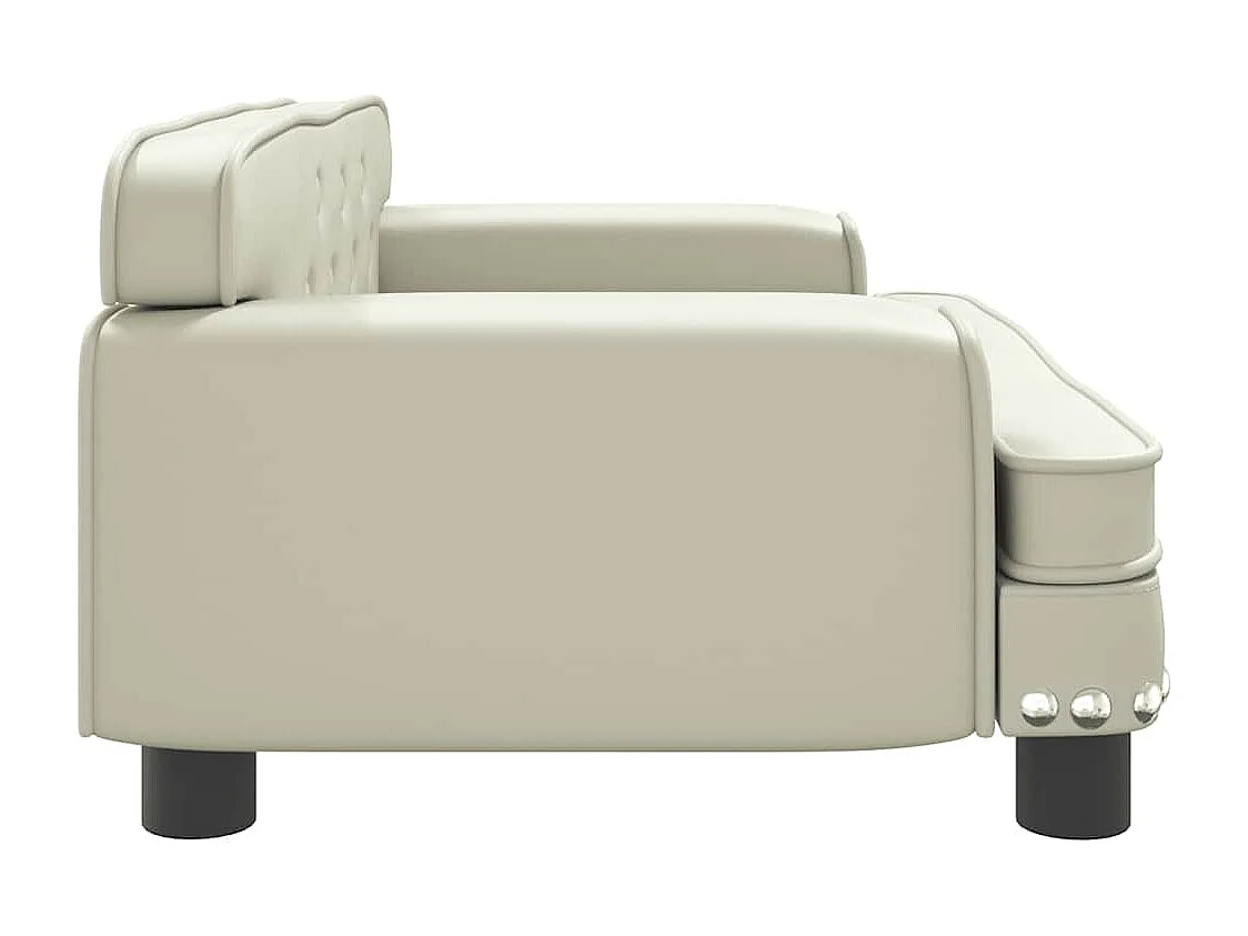 Cama para perro color crema 70x45x30 cm piel sintética