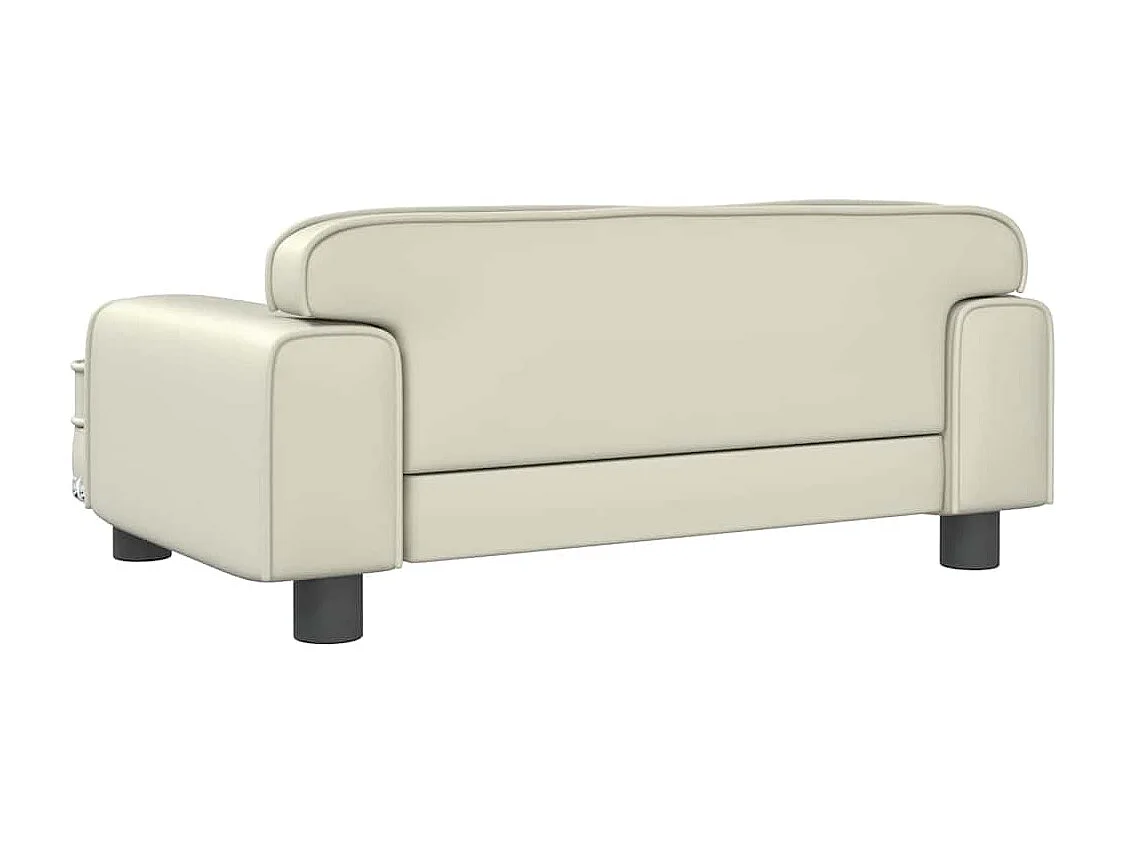 Cama para perro color crema 70x45x30 cm piel sintética