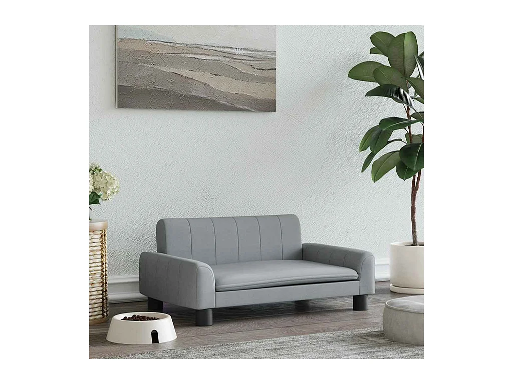 Lichtgrijs hondenbed 70x45x30 cm stof