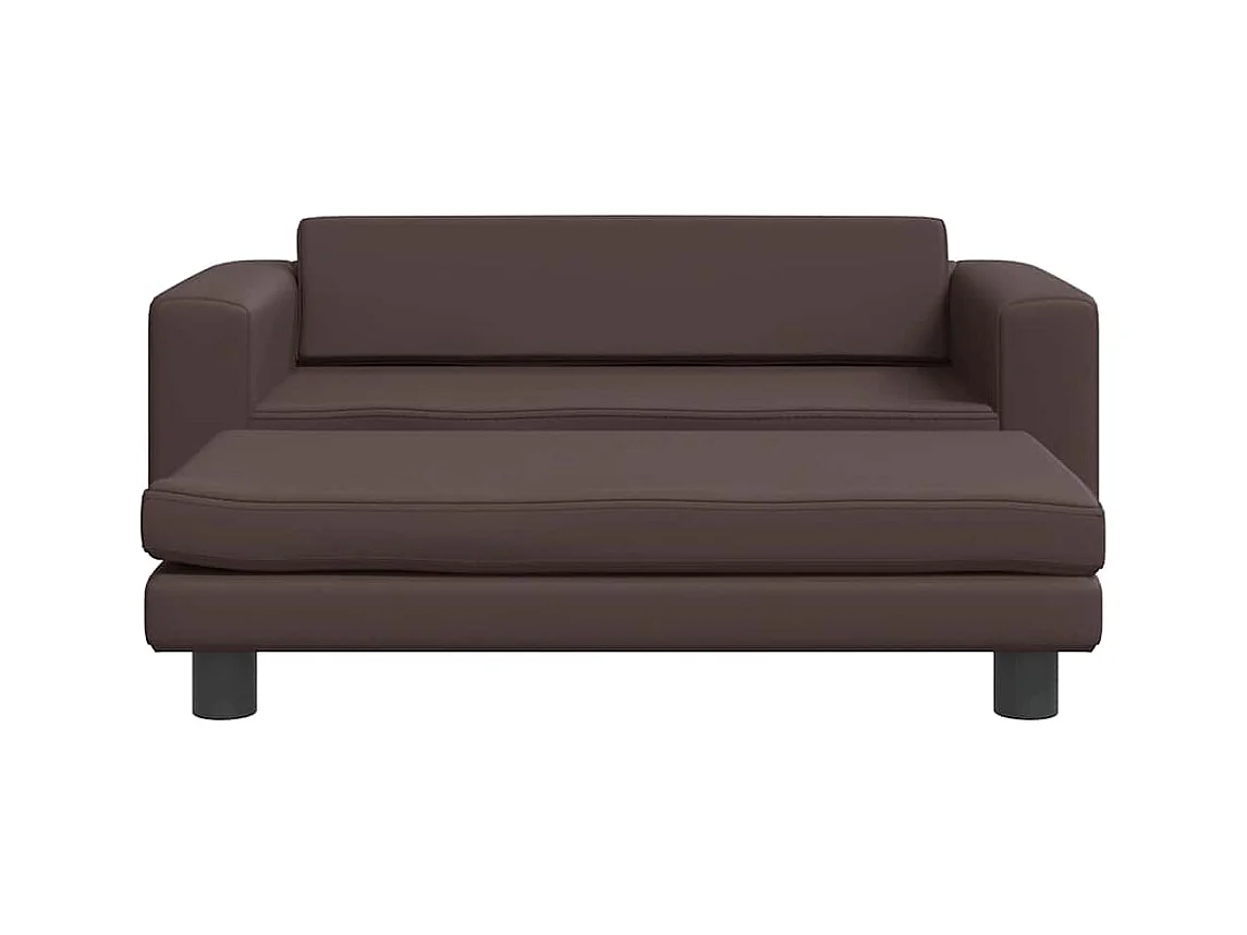 Letto per cani con estensione marrone 100x50x30 cm in similpelle