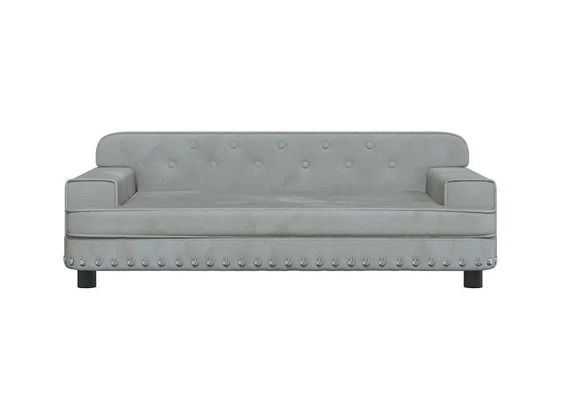 Cama para perros de terciopelo gris claro 90x53x30 cm