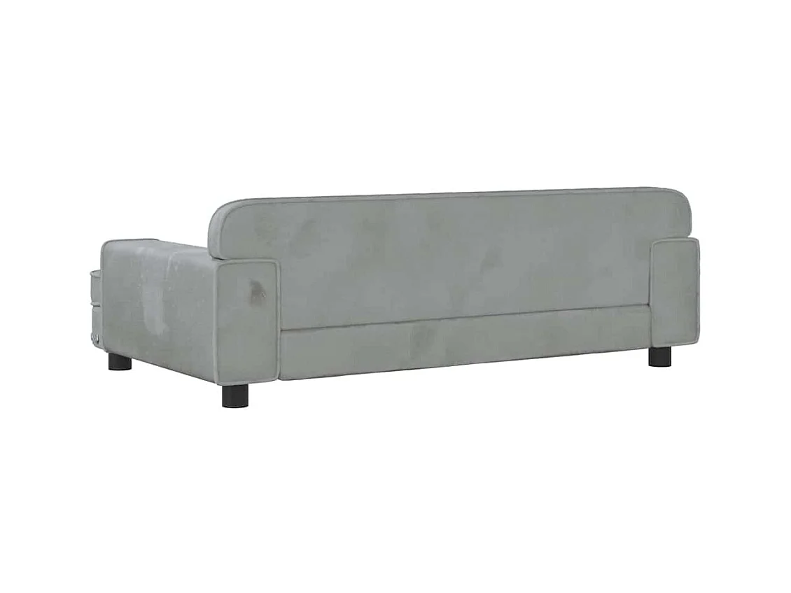 Cama para perros de terciopelo gris claro 90x53x30 cm
