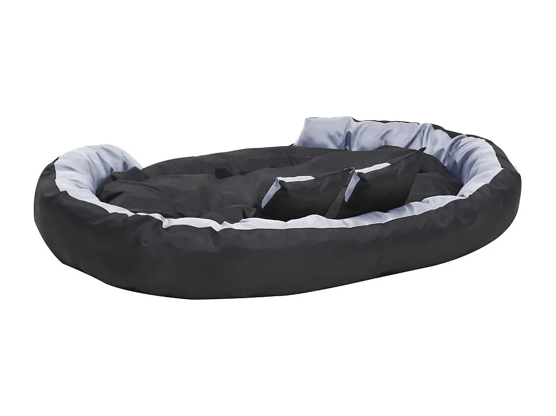 Cuscino reversibile lavabile per cani Grigio e nero 150x120x25cm