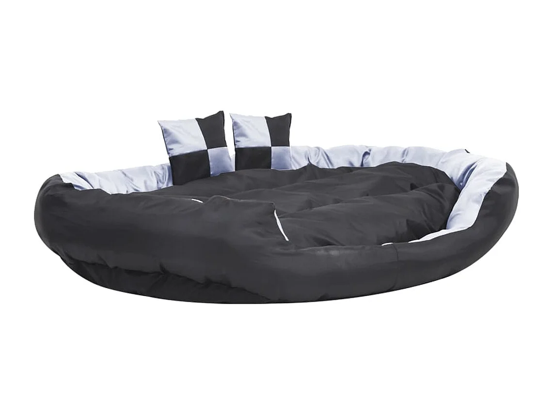 Cuscino reversibile lavabile per cani Grigio e nero 150x120x25cm