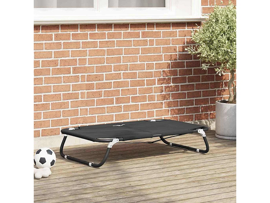 Cuccia per cani ML nera in tessuto Oxford e acciaio