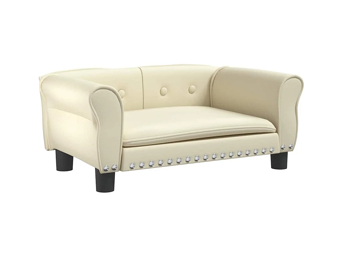 Cama para perro color crema 70x45x30 cm piel sintética