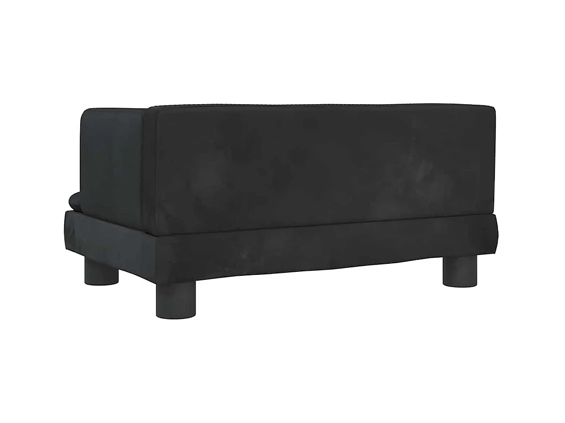 Cama para perro negra de terciopelo 60x40x30 cm