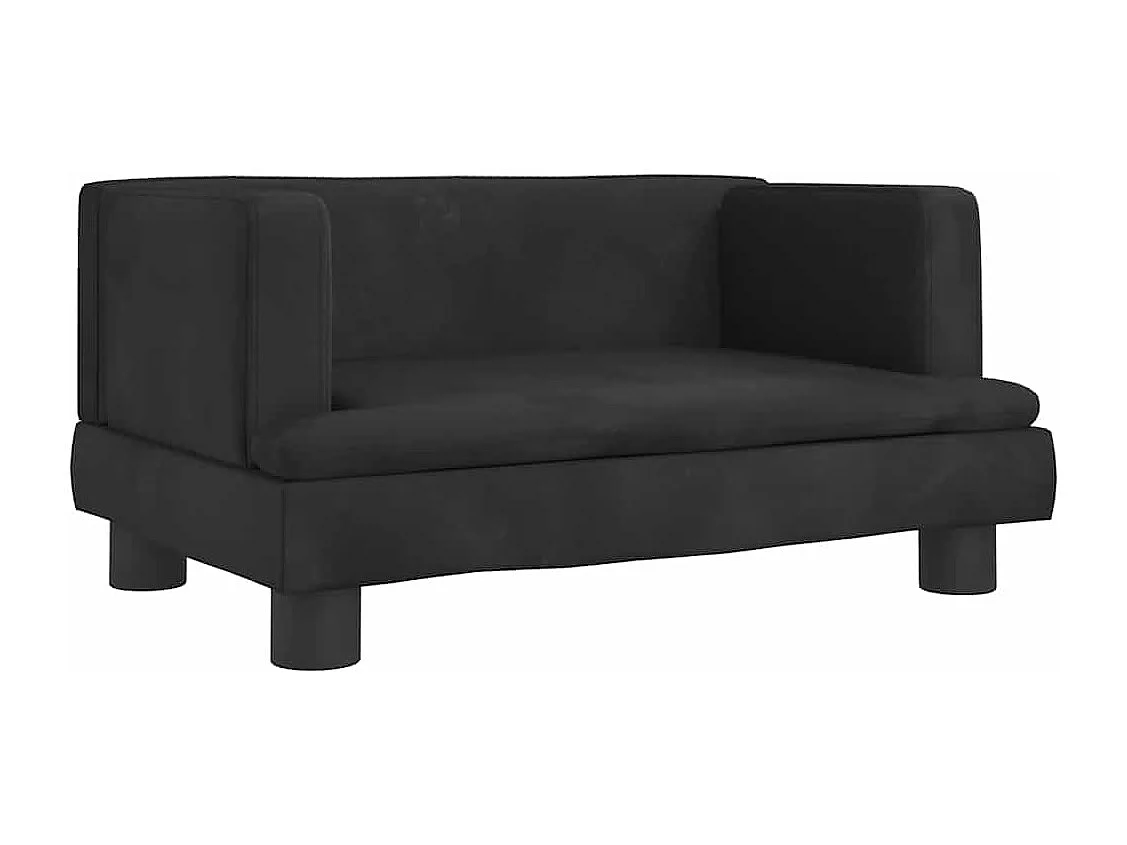 Lit pour chien noir 60x40x30 cm velours