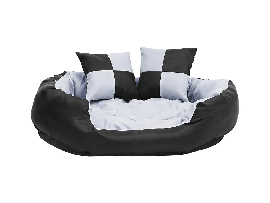 Coussin réversible lavable pour chien Gris et noir 85x70x20 cm