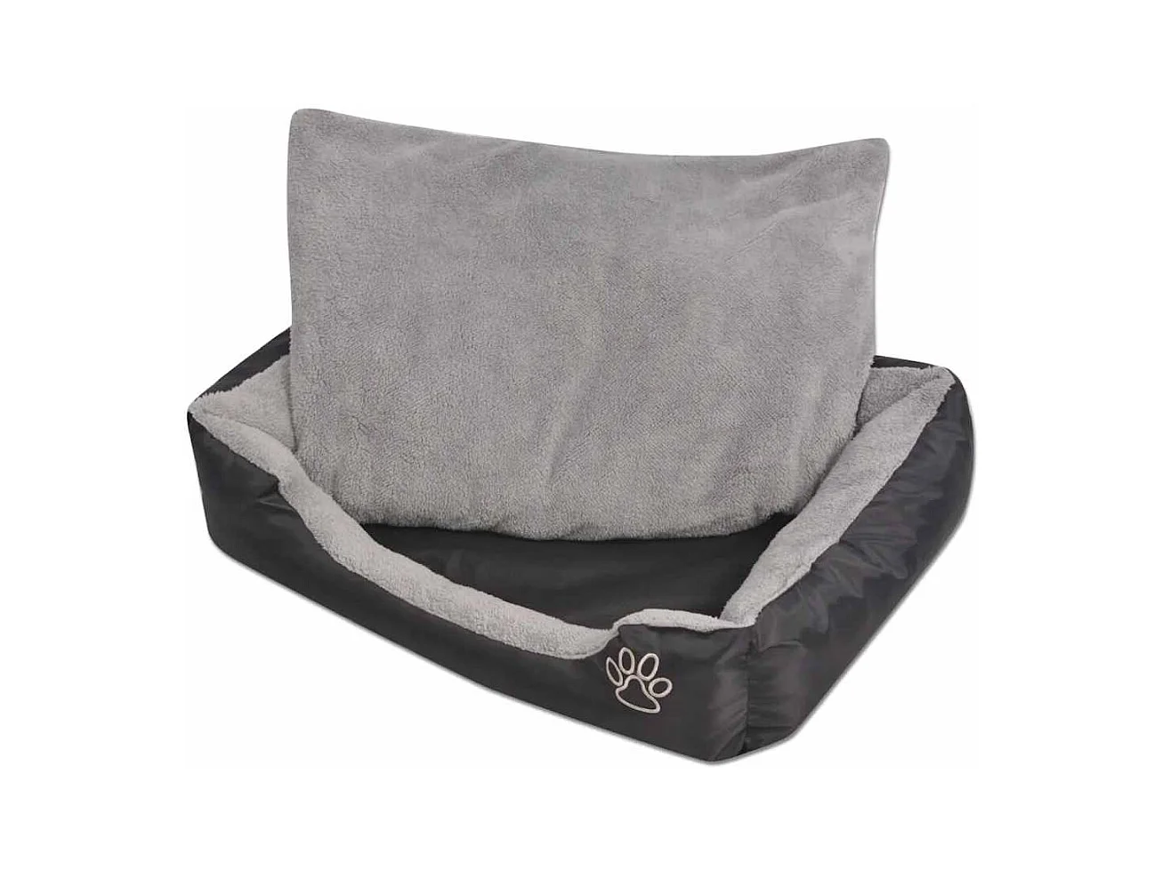 Lit pour chiens avec coussin rembourré Taille L Noir