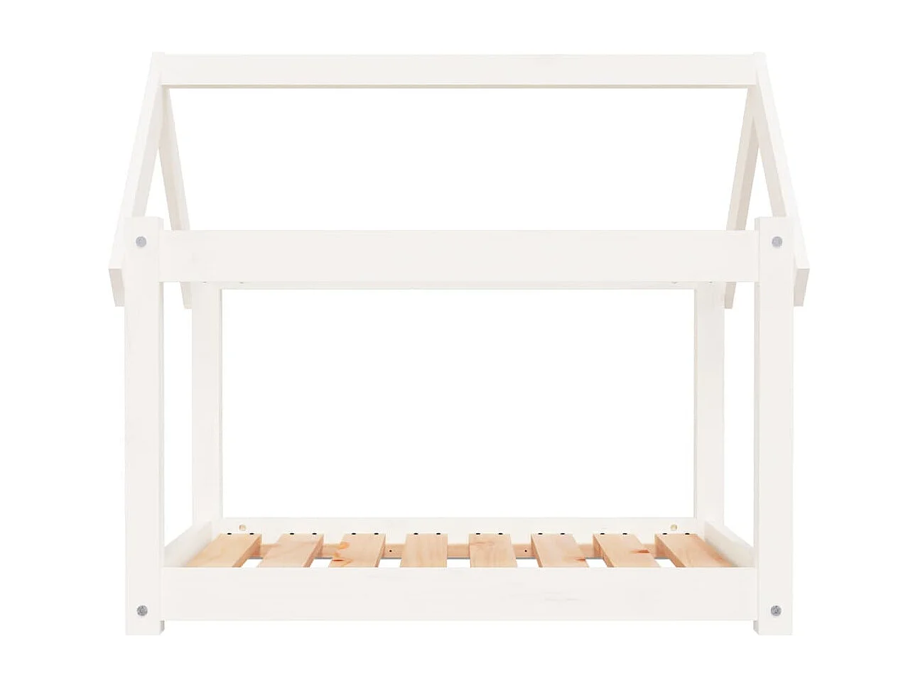 Cama para perro blanca 81x60x70 cm madera maciza de pino