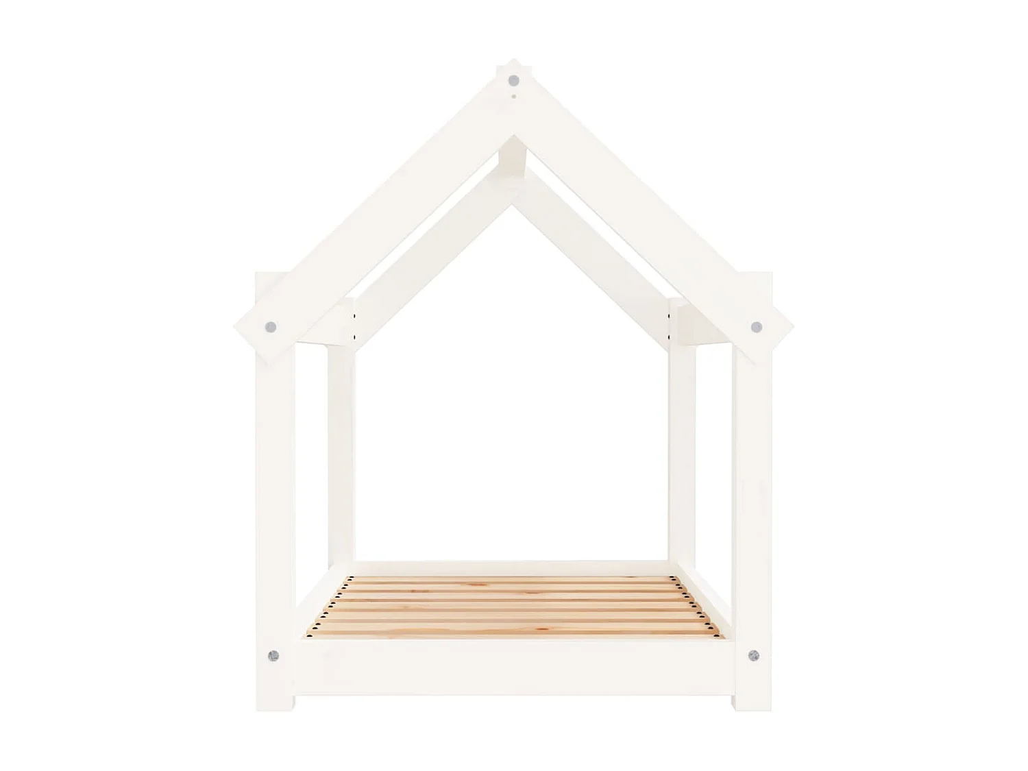 Cama para perro blanca 81x60x70 cm madera maciza de pino