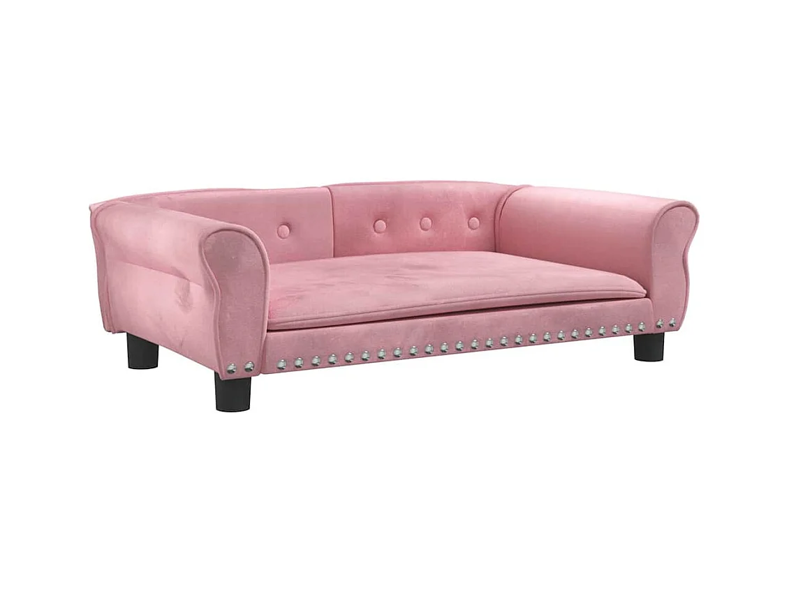 Cuccia rosa per cani 95x55x30 cm in velluto