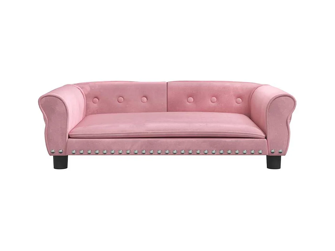 Cuccia rosa per cani 95x55x30 cm in velluto