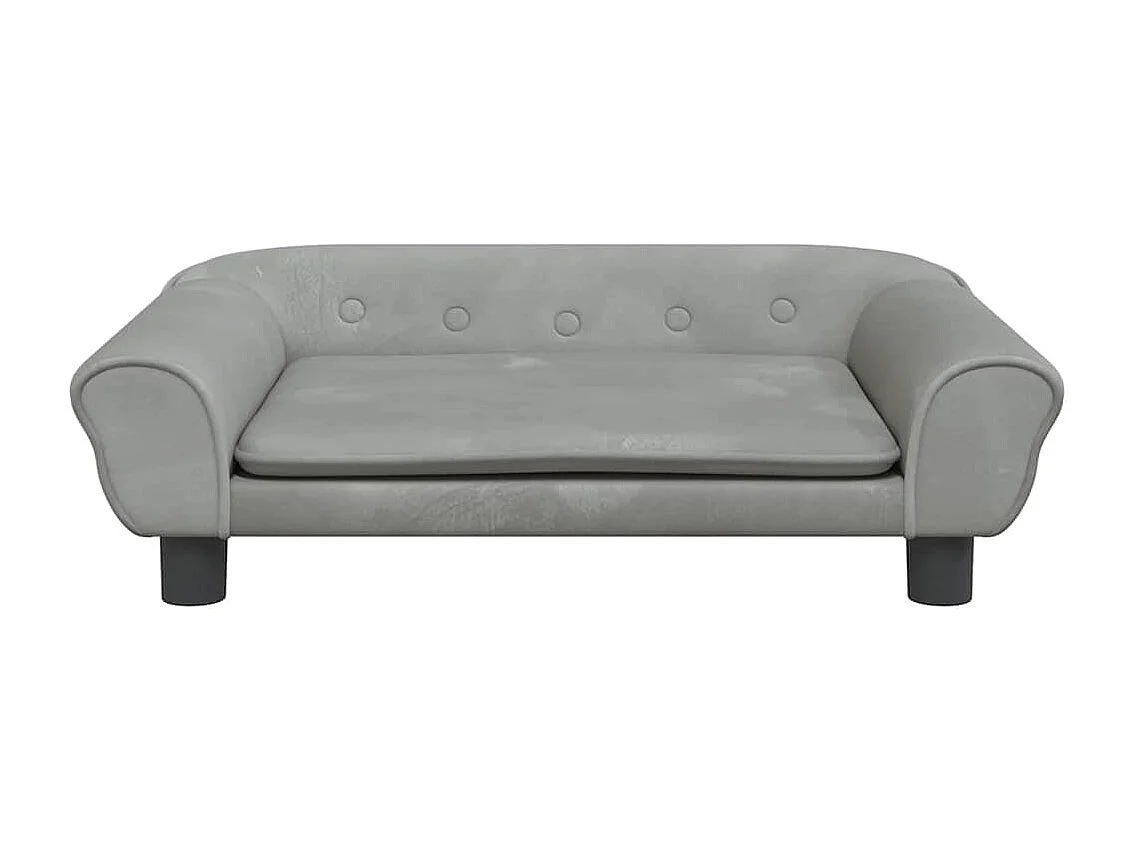 Lit pour chien gris clair 70x48x22 cm velours