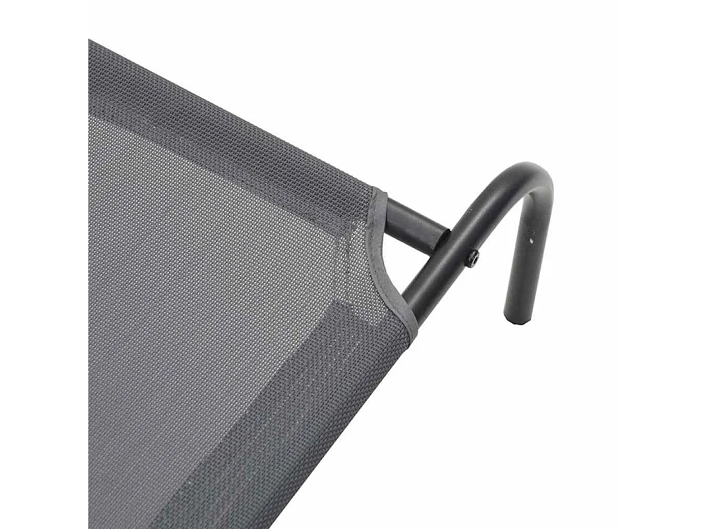 Cama elevada para perros gris 150x90x20 cm textilene y acero