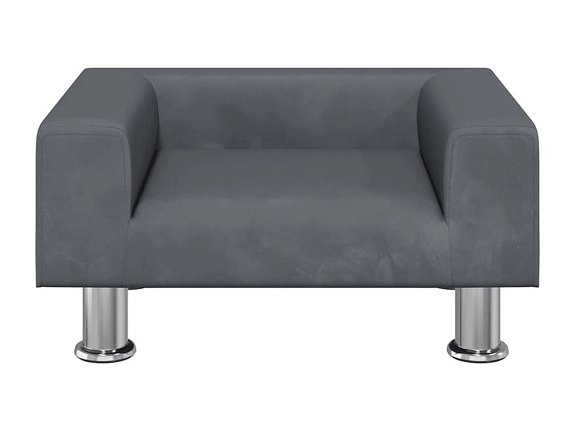 Lit pour chien gris foncé 50x40x26,5 cm velours