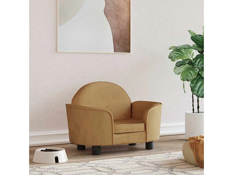 Bruin hondenbed 66x40x45 cm fluweel