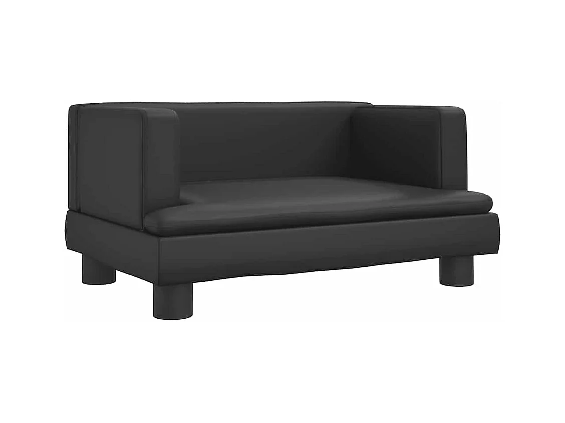 Lit pour chien noir 60x40x30 cm similicuir