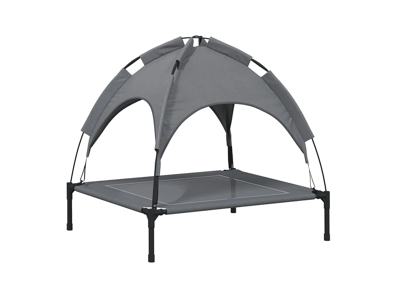 Cama para perros con dosel antracita, tela Oxford y acero