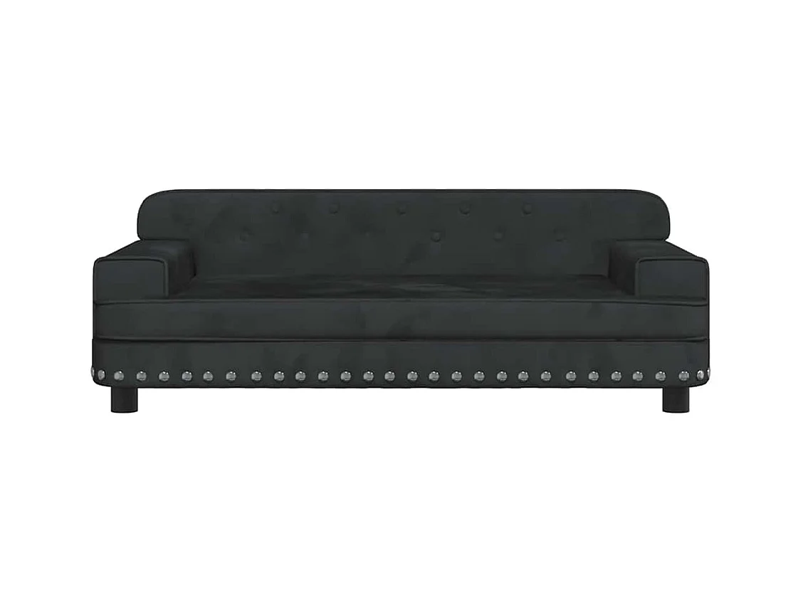 Cama para perro negra de terciopelo 90x53x30 cm
