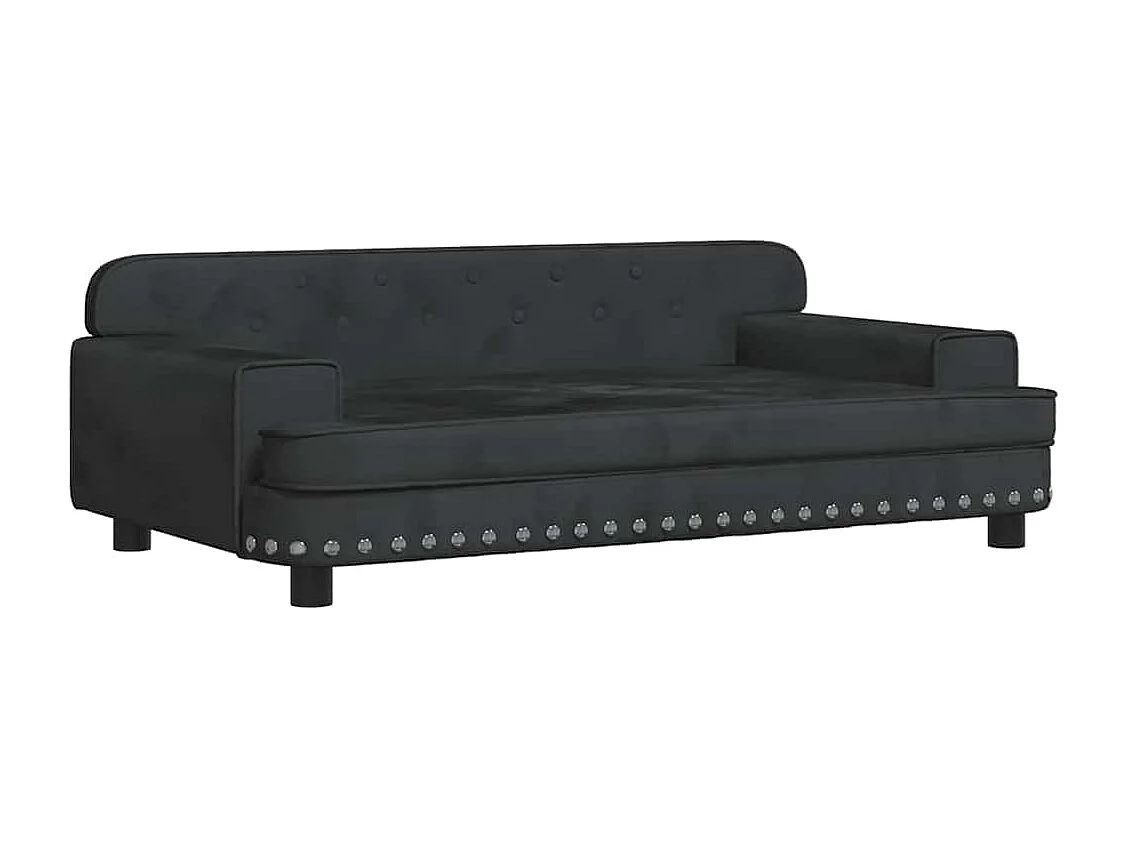 Cuccia per cani nera 90x53x30 cm in velluto