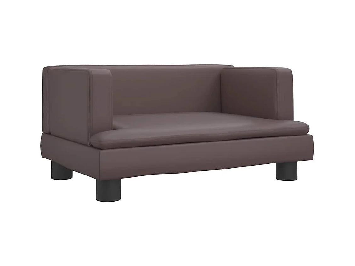 Cuccia per cani marrone 60x40x30 cm in similpelle