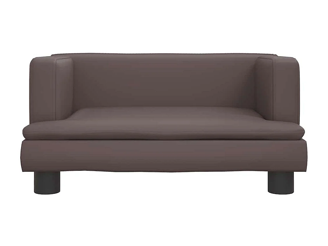 Cama para perro marrón 60x40x30 cm piel sintética