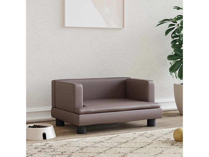 Bruin hondenbed 60x40x30 cm kunstleer