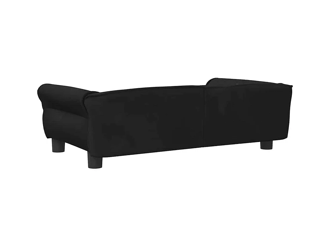 Cama para perro negra de terciopelo 95x55x30 cm