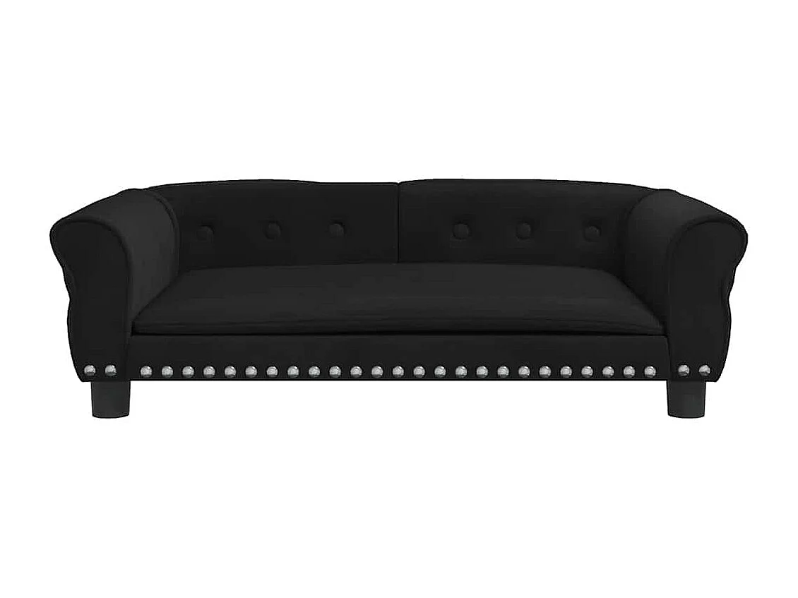 Cama para perro negra de terciopelo 95x55x30 cm
