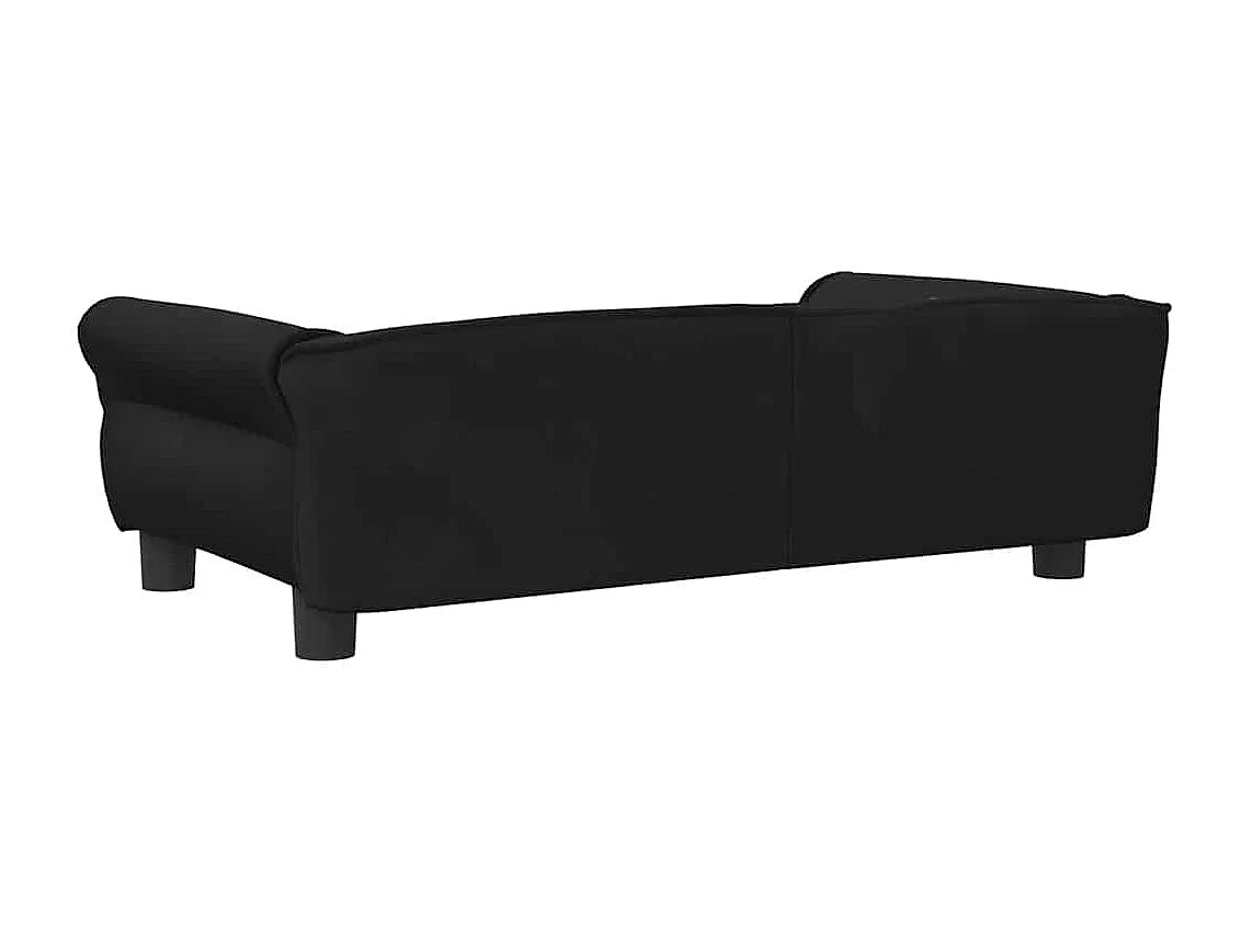 Cama para perro negra de terciopelo 95x55x30 cm
